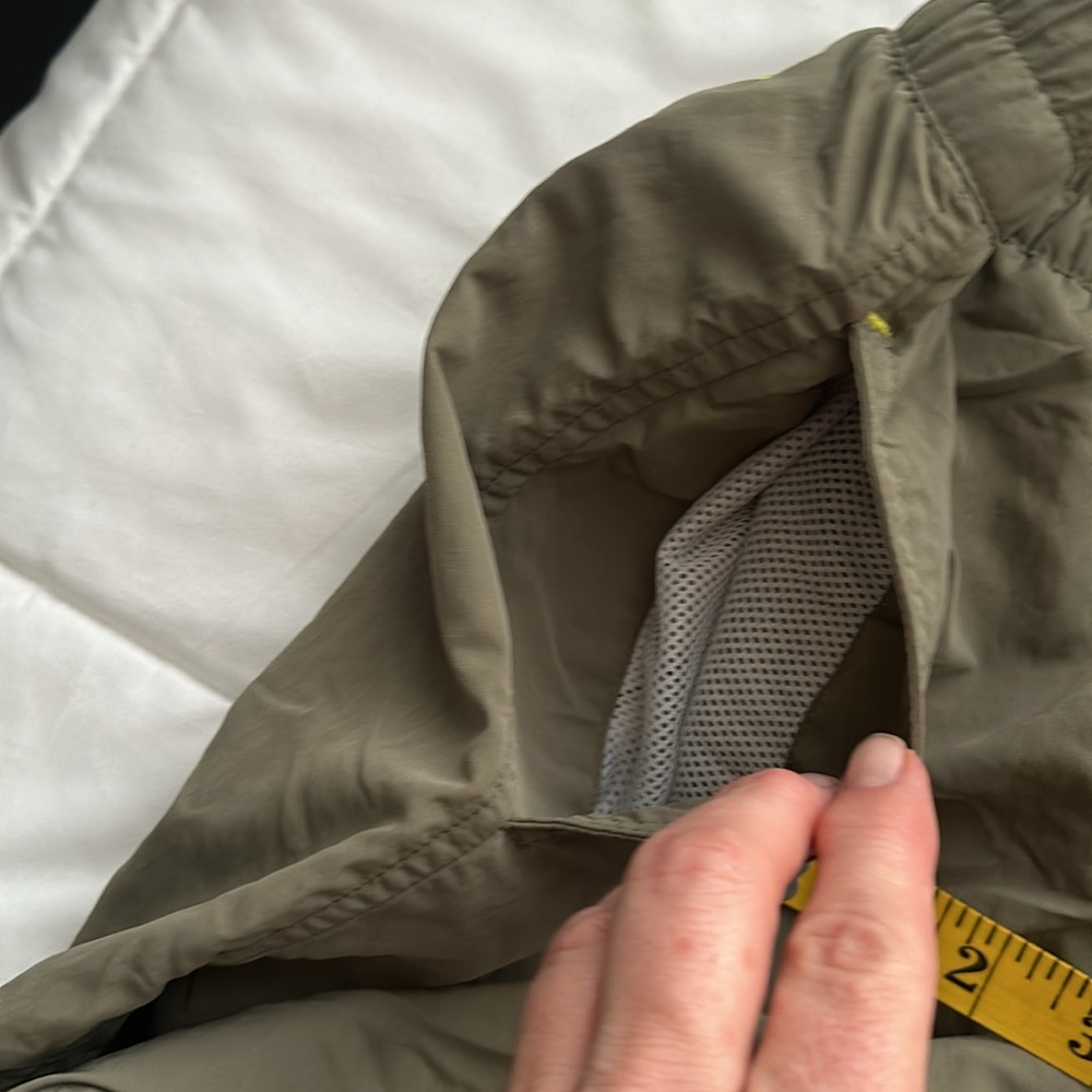 Stio Men's Olive Green Athletic Shorts with Lime Logo - Picture 15 of 15